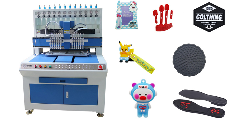 Double Side 3D Soft PVC Rubber Key Chain Ring Tag Making Machine